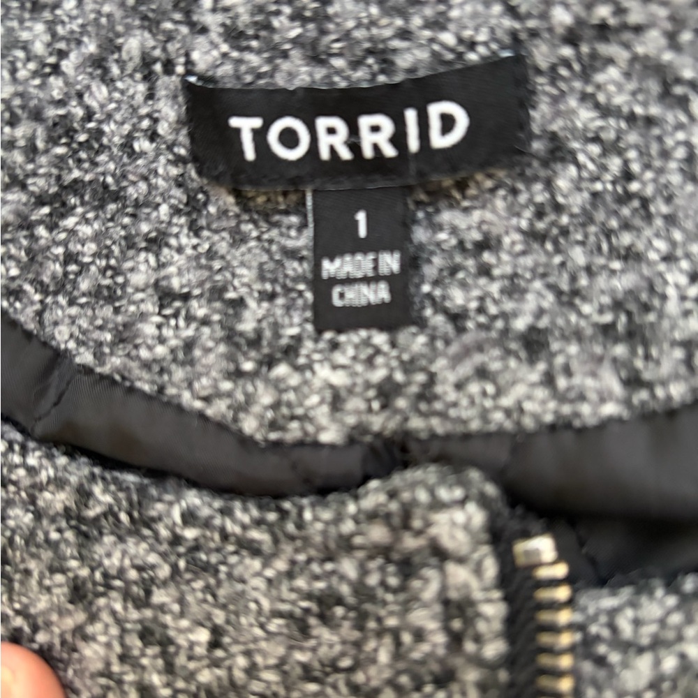 Torrid Asymmetrical Gray Wool Blend Moto Jacket - Picture 13 of 13